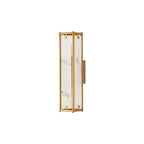 Regent Ramatuelle 2 Light 400mm Rectangular Wall Light - Brass / Grey Faux Alabaster