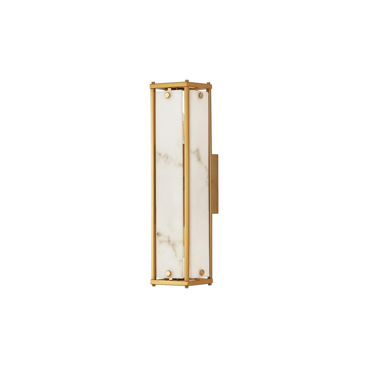 Regent Ramatuelle 2 Light 400mm Rectangular Wall Light - Brass / Grey Faux Alabaster