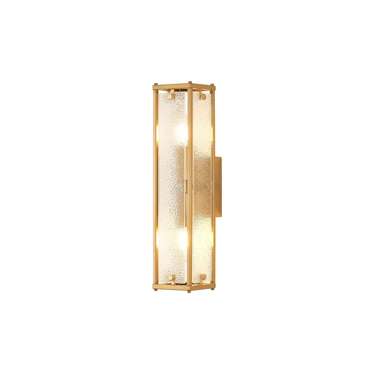 Regent Ramatuelle 2 Light 400mm Rectangular Wall Light - Brass / Clear Diamond Pattern