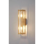 Regent Ramatuelle 2 Light 400mm Rectangular Wall Light - Brass / Clear Diamond Pattern