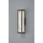 Regent Ramatuelle 2 Light 400mm Rectangular Wall Light - Painted Bronze / Brown Faux Alabaster