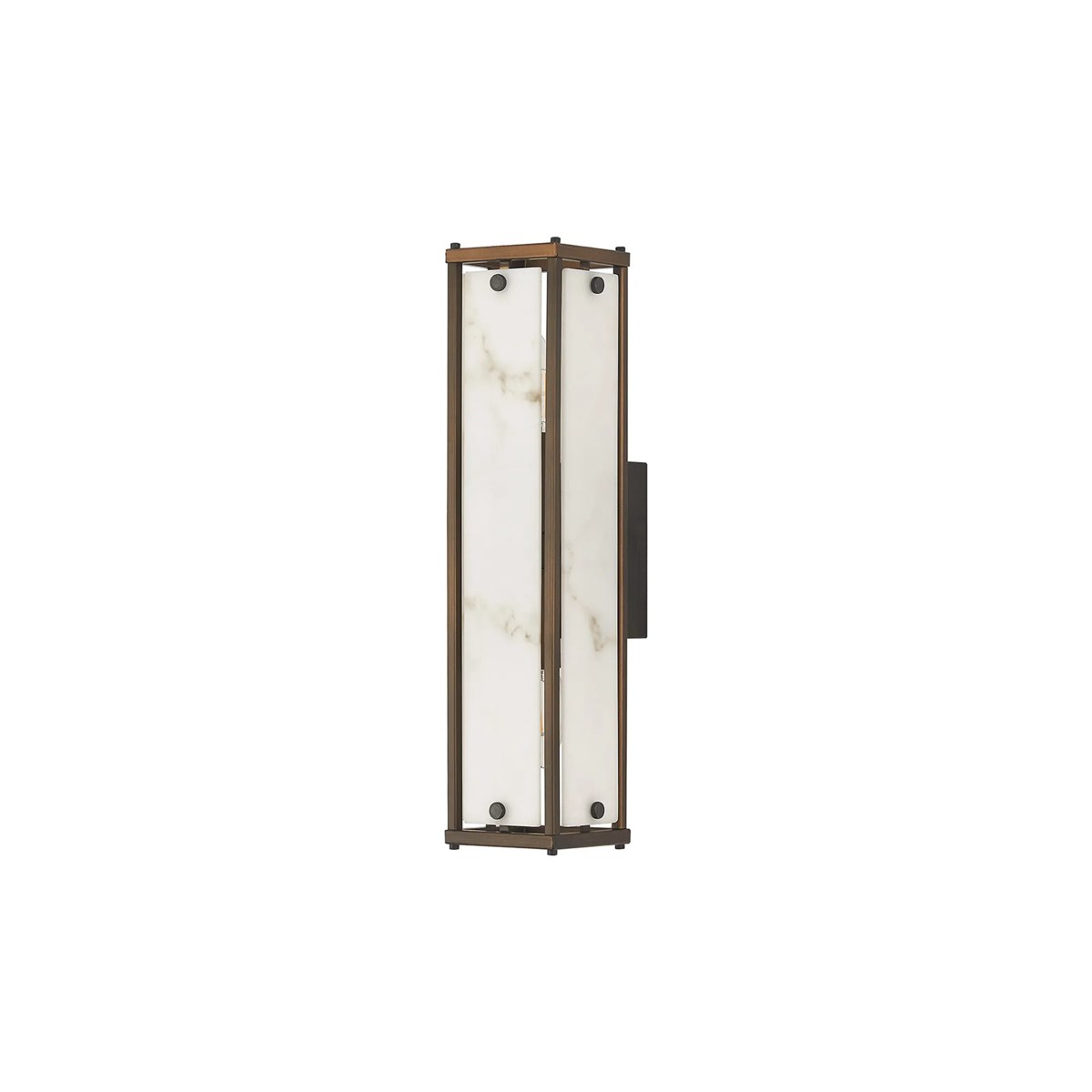 Regent Ramatuelle 2 Light 400mm Rectangular Wall Light - Painted Bronze / Grey Faux Alabaster