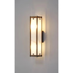 Regent Ramatuelle 2 Light 400mm Rectangular Wall Light - Painted Bronze / Grey Faux Alabaster