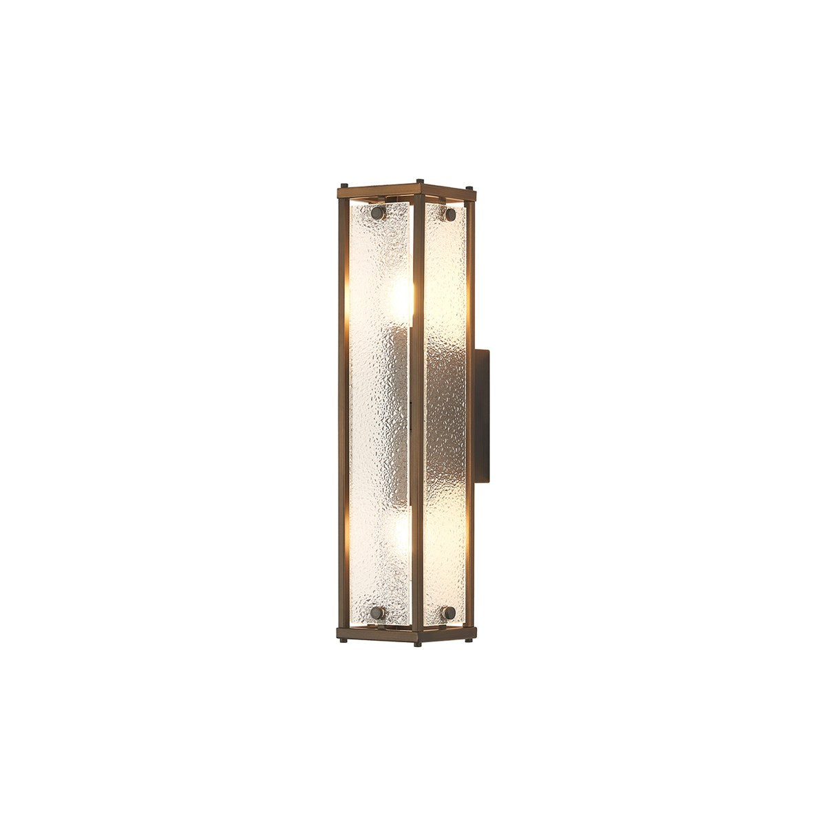 Regent Ramatuelle 2 Light 400mm Rectangular Wall Light - Painted Bronze / Clear Diamond Pattern