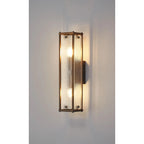 Regent Ramatuelle 2 Light 400mm Rectangular Wall Light - Painted Bronze / Clear Diamond Pattern