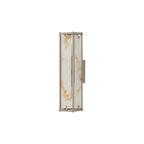 Regent Ramatuelle 2 Light 400mm Rectangular Wall Light - Satin Nickel / Brown Faux Alabaster