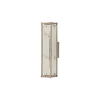 Regent Ramatuelle 2 Light 400mm Rectangular Wall Light - Satin Nickel / Grey Faux Alabaster