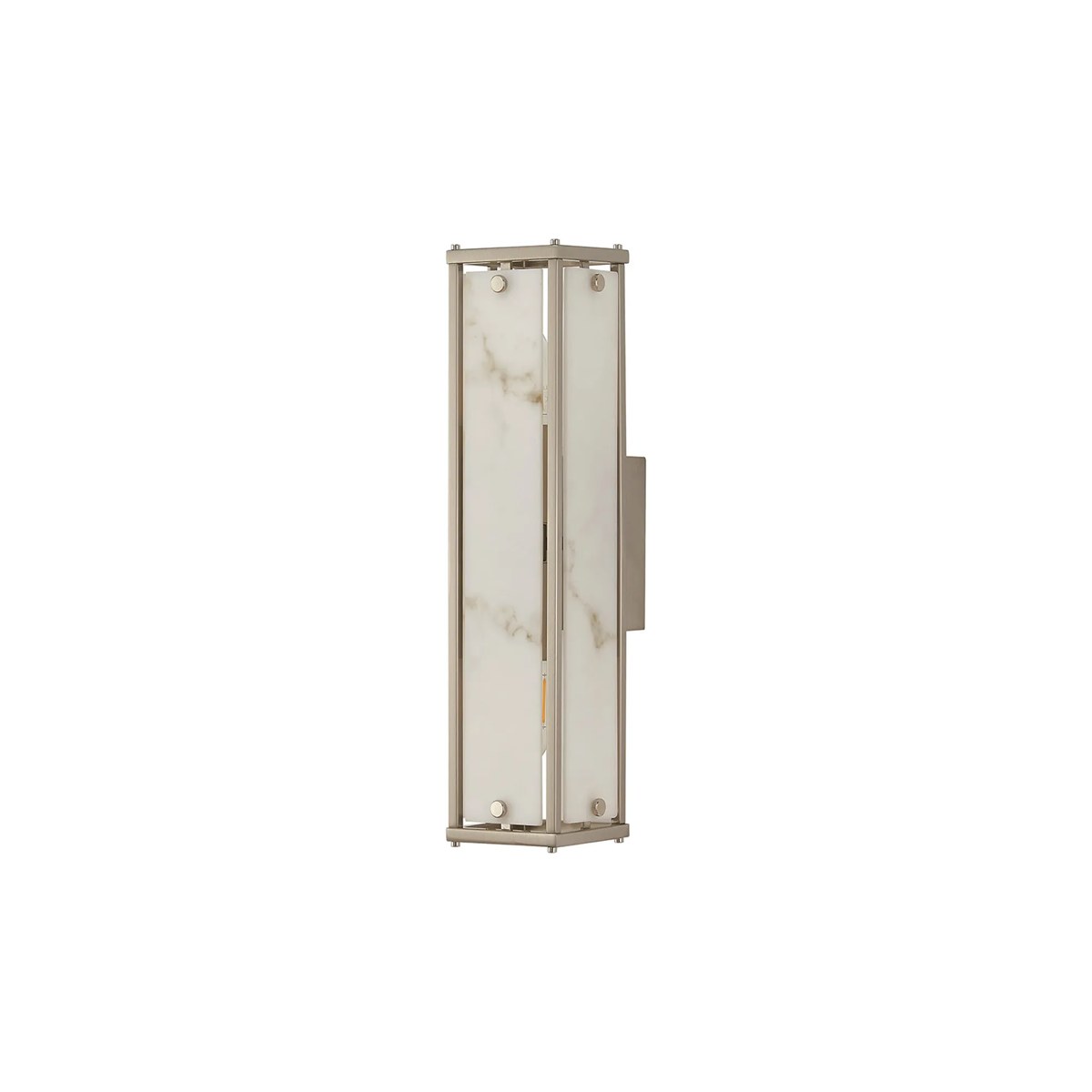 Regent Ramatuelle 2 Light 400mm Rectangular Wall Light - Satin Nickel / Grey Faux Alabaster