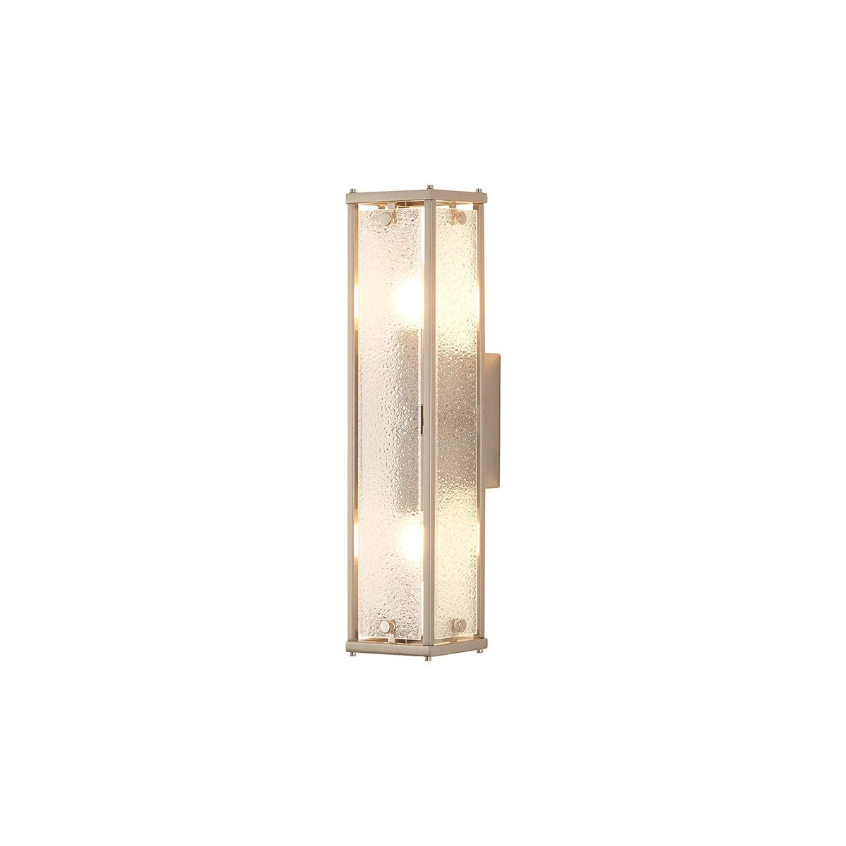Regent Ramatuelle 2 Light 400mm Rectangular Wall Light - Satin Nickel / Clear Diamond Pattern