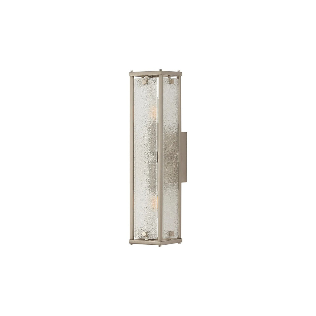 Regent Ramatuelle 2 Light 400mm Rectangular Wall Light - Satin Nickel / Clear Diamond Pattern