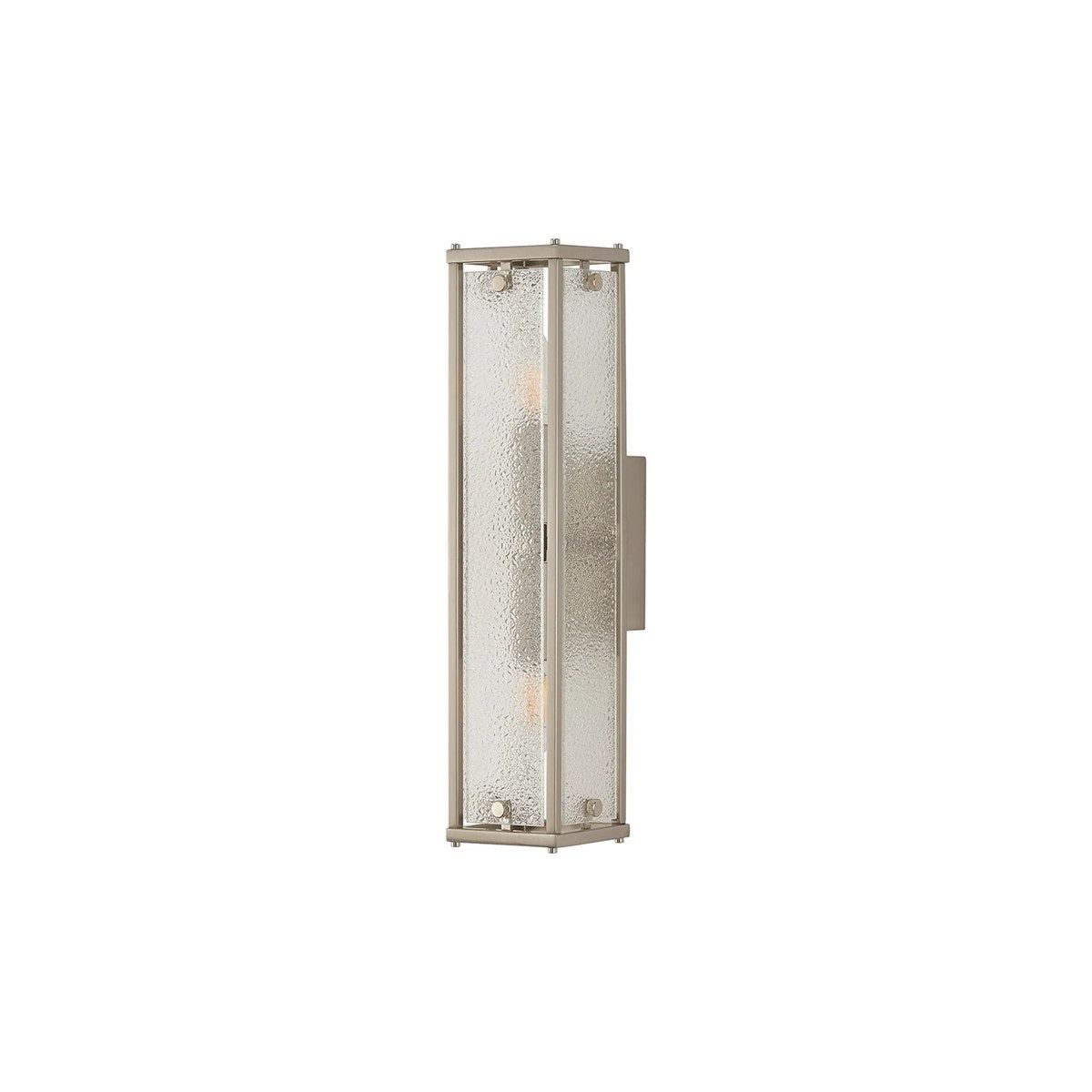 Regent Ramatuelle 2 Light 400mm Rectangular Wall Light - Satin Nickel / Clear Diamond Pattern