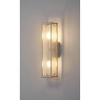 Regent Ramatuelle 2 Light 400mm Rectangular Wall Light - Satin Nickel / Clear Diamond Pattern