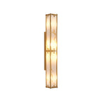 Regent Ramatuelle 4 Light 750mm Rectangular Wall Light - Brass / Brown Faux Alabaster