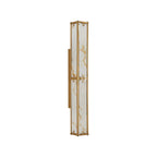 Regent Ramatuelle 4 Light 750mm Rectangular Wall Light - Brass / Brown Faux Alabaster