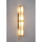 Regent Ramatuelle 4 Light 750mm Rectangular Wall Light - Brass / Brown Faux Alabaster