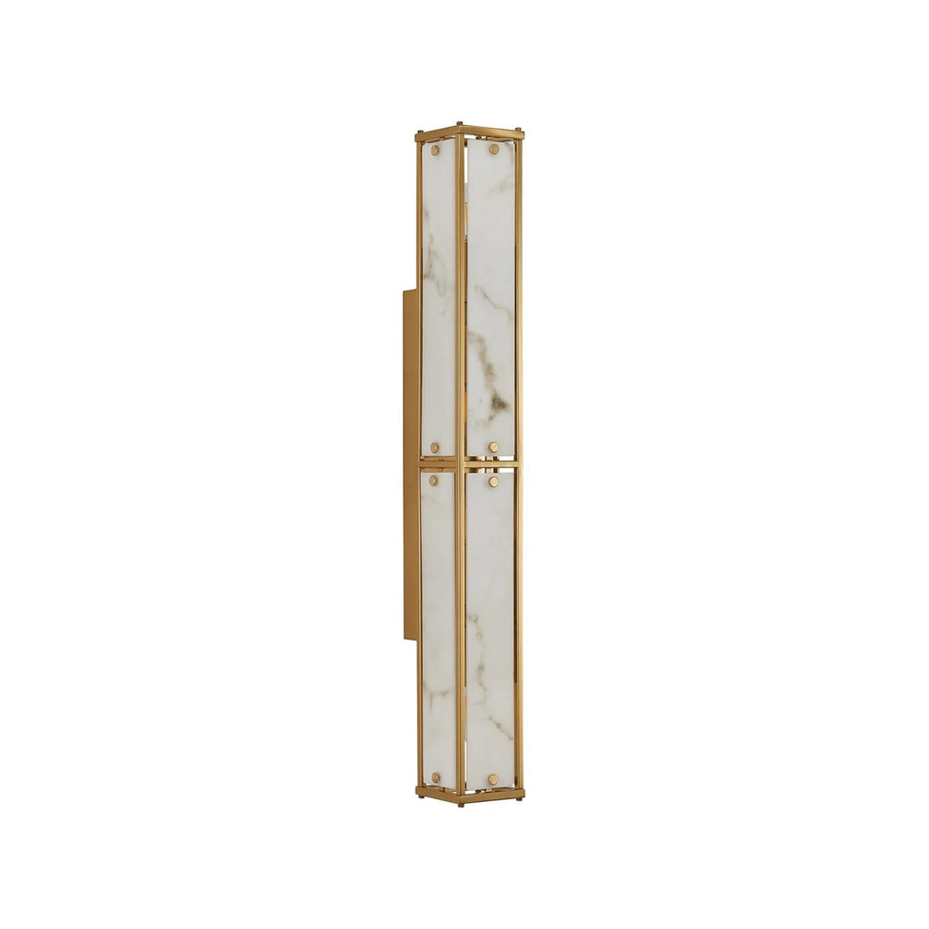 Regent Ramatuelle 4 Light 750mm Rectangular Wall Light - Brass / Grey Faux Alabaster