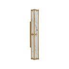 Regent Ramatuelle 4 Light 750mm Rectangular Wall Light - Brass / Grey Faux Alabaster