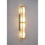 Regent Ramatuelle 4 Light 750mm Rectangular Wall Light - Brass / Grey Faux Alabaster