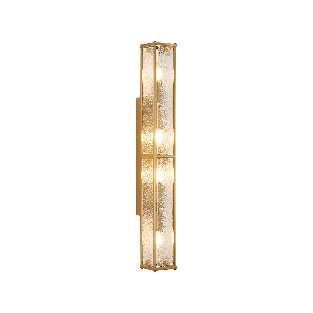 Regent Ramatuelle 4 Light 750mm Rectangular Wall Light - Brass / Clear Diamond Pattern