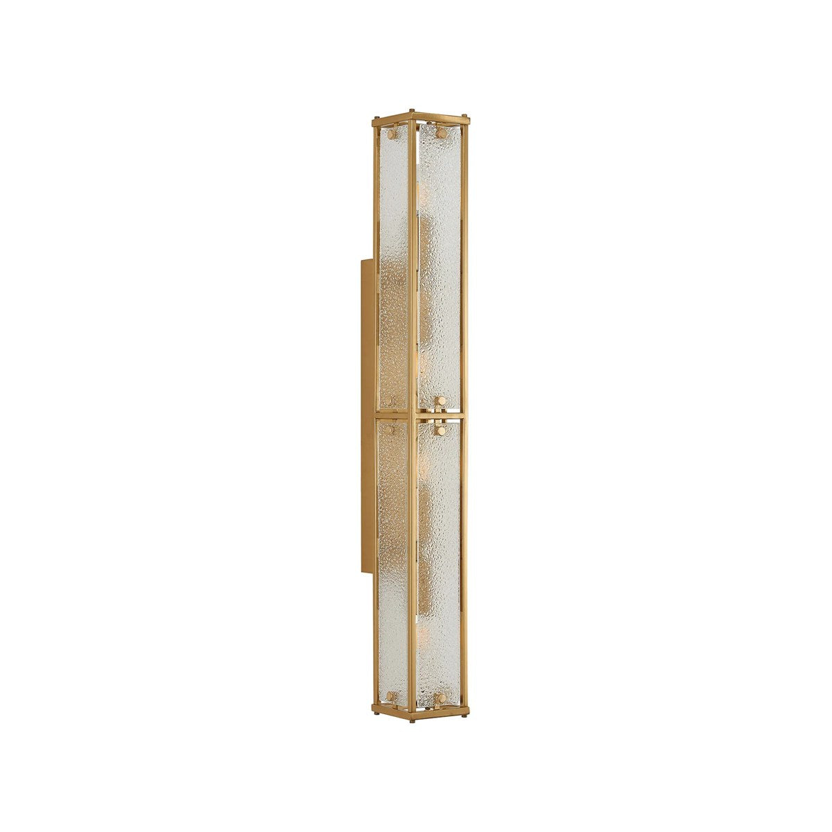 Regent Ramatuelle 4 Light 750mm Rectangular Wall Light - Brass / Clear Diamond Pattern