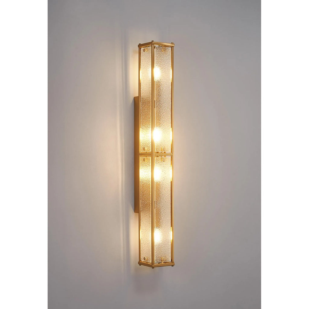Regent Ramatuelle 4 Light 750mm Rectangular Wall Light - Brass / Clear Diamond Pattern