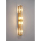 Regent Ramatuelle 4 Light 750mm Rectangular Wall Light - Brass / Clear Diamond Pattern