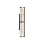 Regent Ramatuelle 4 Light 750mm Rectangular Wall Light - Painted Bronze / Brown Faux Alabaster