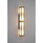 Regent Ramatuelle 4 Light 750mm Rectangular Wall Light - Painted Bronze / Brown Faux Alabaster