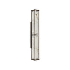Regent Ramatuelle 4 Light 750mm Rectangular Wall Light - Painted Bronze / Grey Faux Alabaster