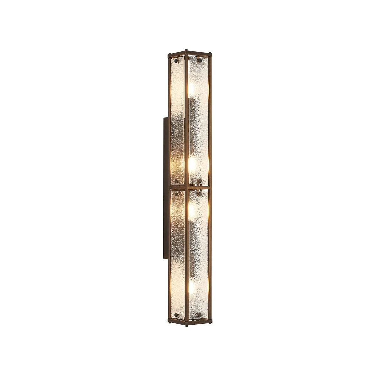 Regent Ramatuelle 4 Light 750mm Rectangular Wall Light - Painted Bronze / Clear Diamond Pattern