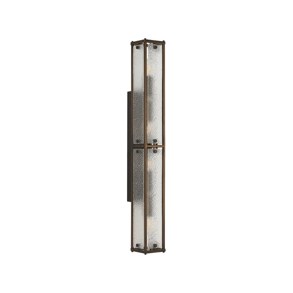 Regent Ramatuelle 4 Light 750mm Rectangular Wall Light - Painted Bronze / Clear Diamond Pattern