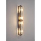 Regent Ramatuelle 4 Light 750mm Rectangular Wall Light - Painted Bronze / Clear Diamond Pattern