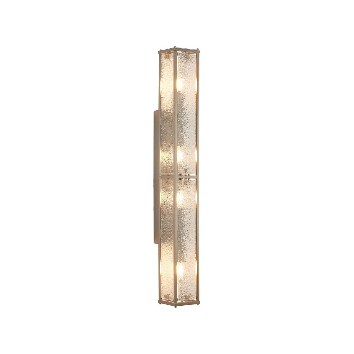 Regent Ramatuelle 4 Light 750mm Rectangular Wall Light - Satin Nickel / Clear Diamond Pattern