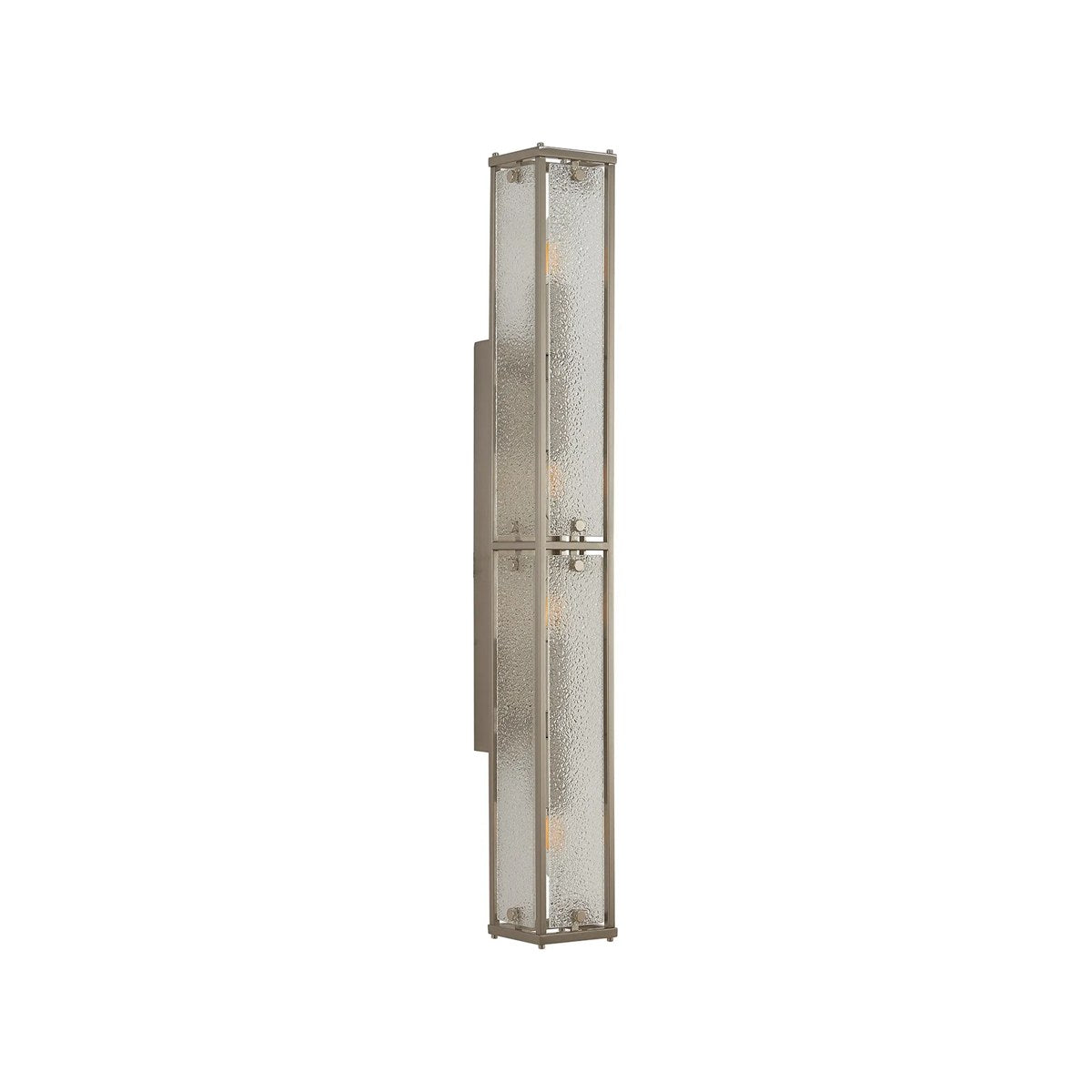 Regent Ramatuelle 4 Light 750mm Rectangular Wall Light - Satin Nickel / Clear Diamond Pattern