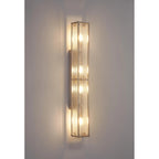 Regent Ramatuelle 4 Light 750mm Rectangular Wall Light - Satin Nickel / Clear Diamond Pattern
