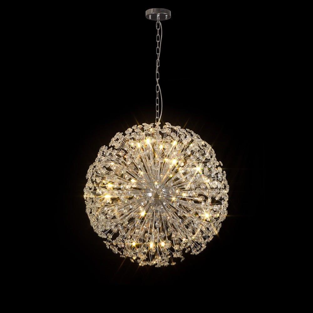 Regent Seyne 24 Light Sphere Pendant Light in Chrome with Crystal
