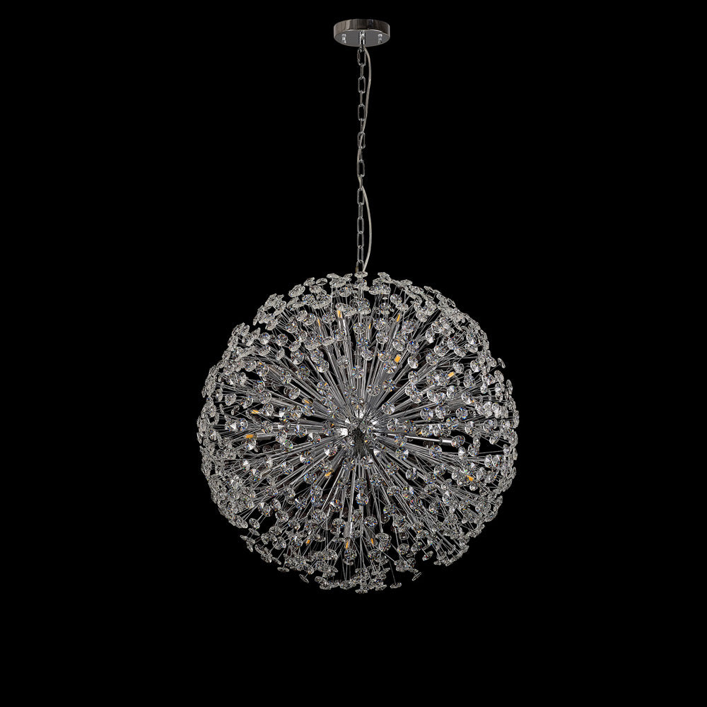 Regent Seyne 24 Light Sphere Pendant Light in Chrome with Crystal