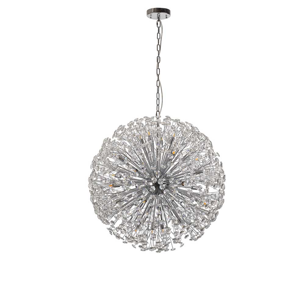 Regent Seyne 24 Light Sphere Pendant Light in Chrome with Crystal