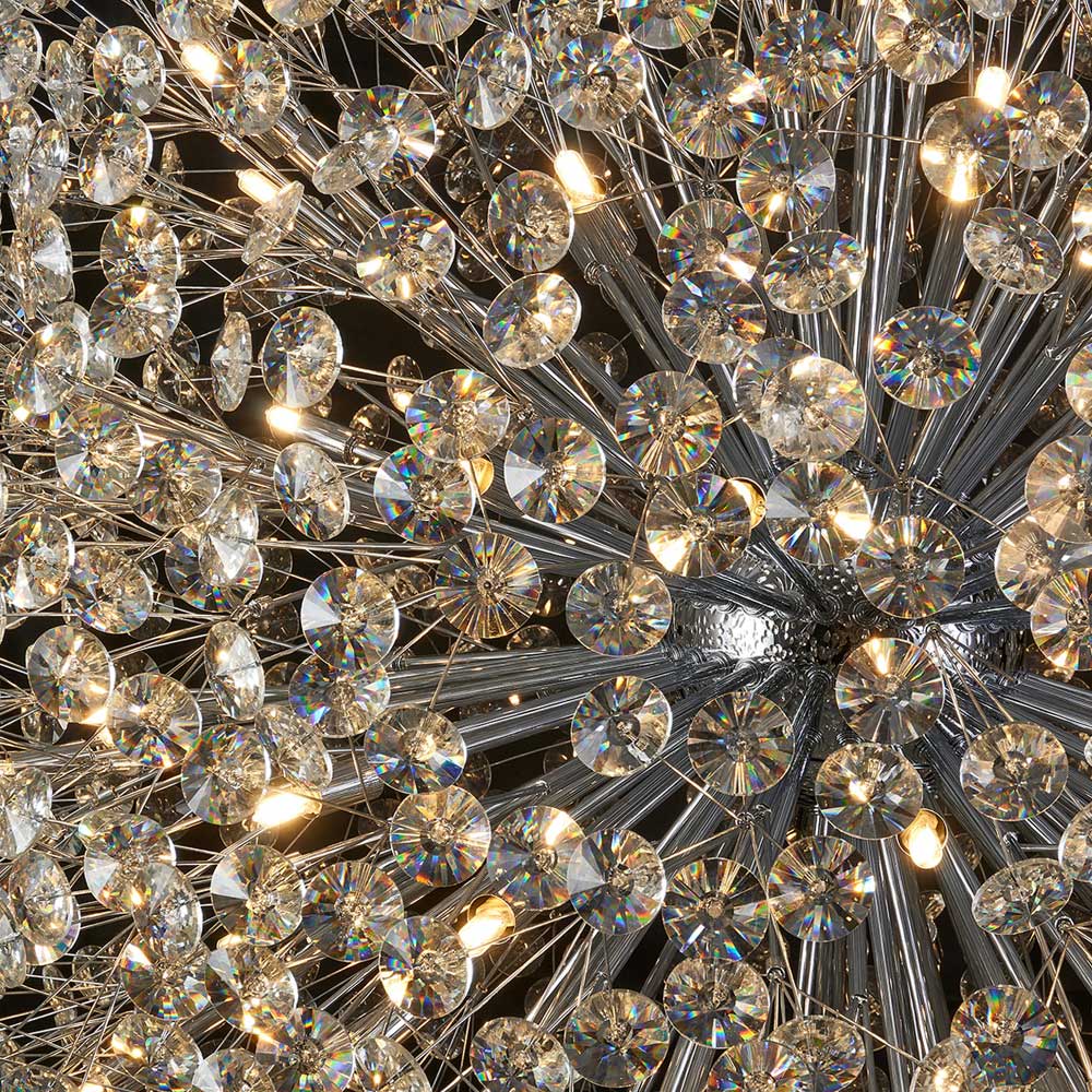 Regent Seyne 64 Light Spherical Pendant Light in Chrome with Crystal