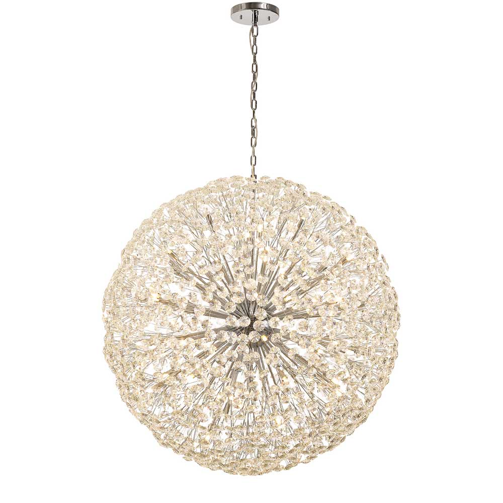 Regent Seyne 64 Light Spherical Pendant Light in Chrome with Crystal