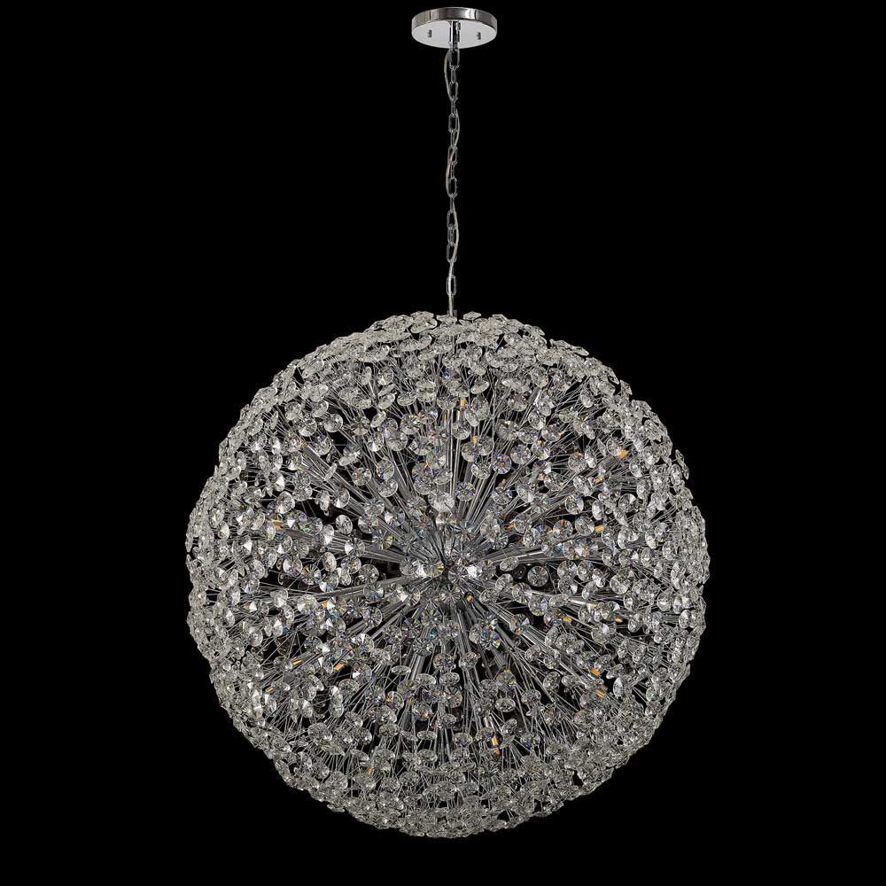 Regent Seyne 64 Light Spherical Pendant Light in Chrome with Crystal
