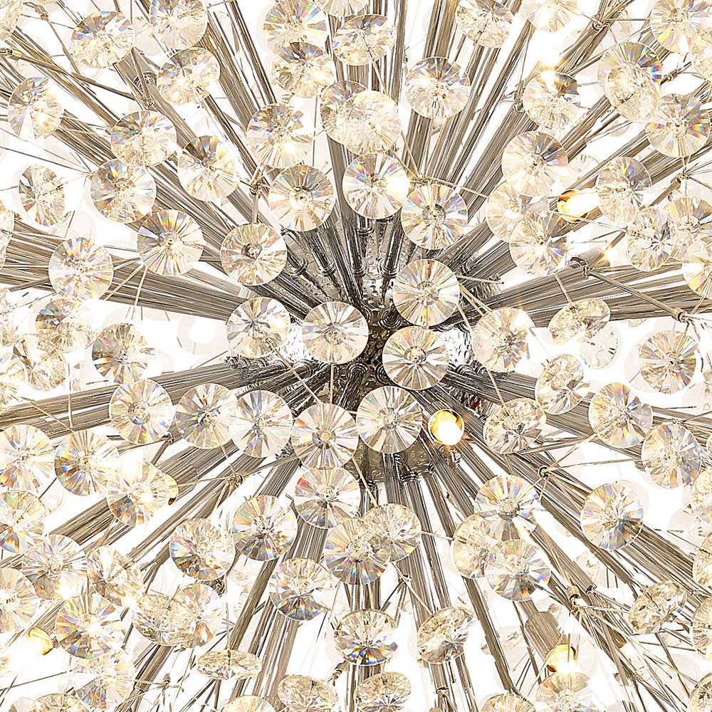 Regent Seyne 64 Light Spherical Pendant Light in Chrome with Crystal