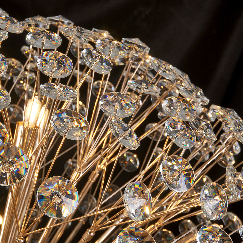 Regent Seyne 12 Light 50cm Sphere Pendant Light in French Gold with Crystal