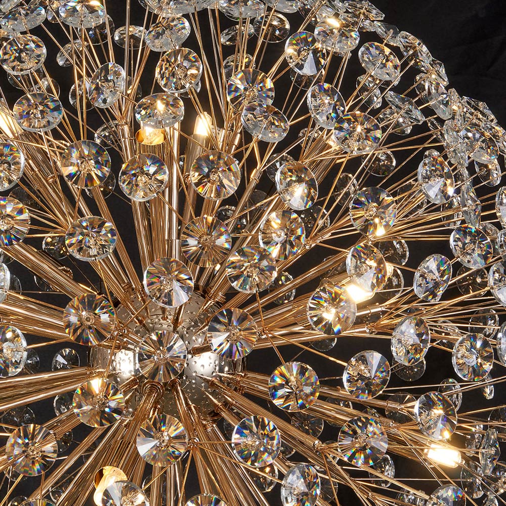 Regent Seyne 12 Light 50cm Sphere Pendant Light in French Gold with Crystal