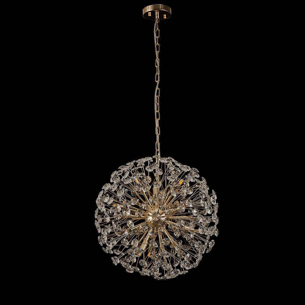 Regent Seyne 12 Light 50cm Sphere Pendant Light in French Gold with Crystal