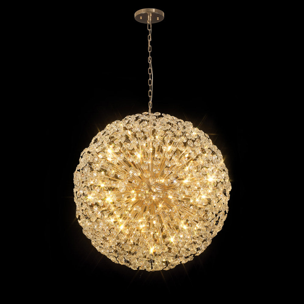Regent Seyne 48 Light Spherical Pendant Light in French Gold with Crystal