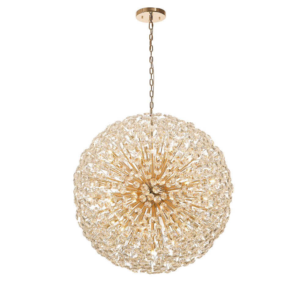 Regent Seyne 48 Light Spherical Pendant Light in French Gold with Crystal