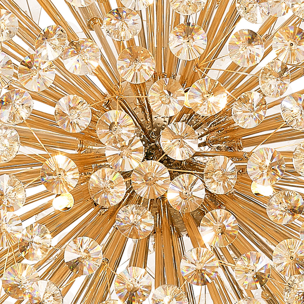 Regent Seyne 48 Light Spherical Pendant Light in French Gold with Crystal
