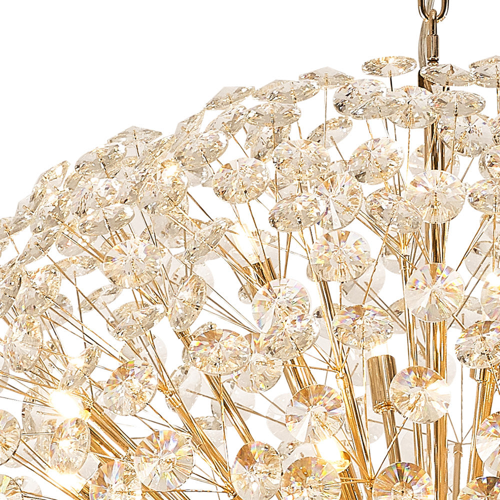 Regent Seyne 48 Light Spherical Pendant Light in French Gold with Crystal