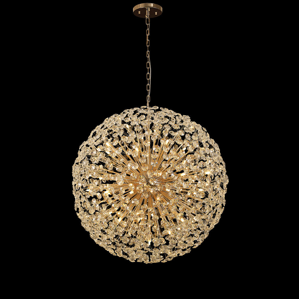 Regent Seyne 48 Light Spherical Pendant Light in French Gold with Crystal